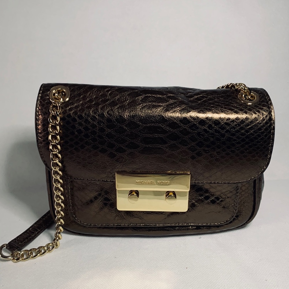 Michael Kors Sloan Metallic Python-Effect Bag - image 2
